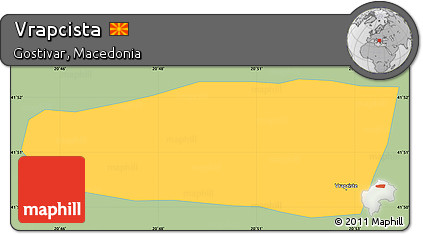 Savanna Style Simple Map of Vrapcista, single color outside