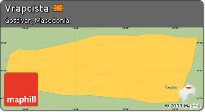 Savanna Style Simple Map of Vrapcista, single color outside