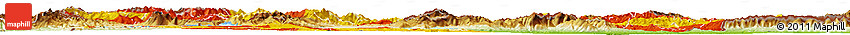 Flag Horizon Map of Macedonia, physical outside, flag aligned to the middle