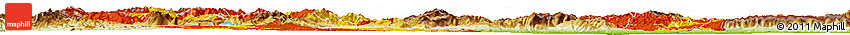 Flag Horizon Map of Macedonia, physical outside, flag rotated