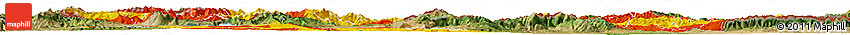 Flag Horizon Map of Macedonia, satellite outside, flag aligned to the middle