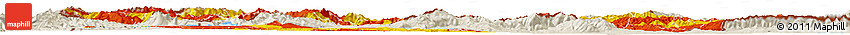 Flag Horizon Map of Macedonia, shaded relief outside