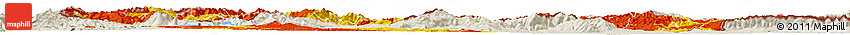 Flag Horizon Map of Macedonia, shaded relief outside, flag rotated