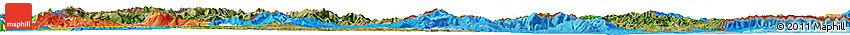 Satellite Horizon Map of Macedonia, political outside
