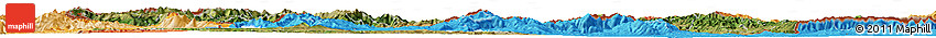 Satellite Horizon Map of Macedonia, political shades outside