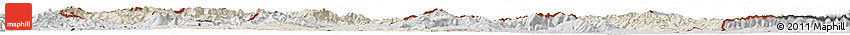 Shaded Relief Horizon Map of Macedonia, desaturated