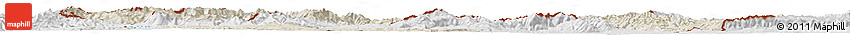 Shaded Relief Horizon Map of Macedonia, lighten, desaturated