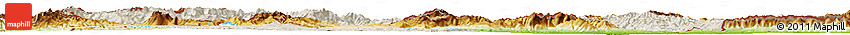 Shaded Relief Horizon Map of Macedonia, physical outside