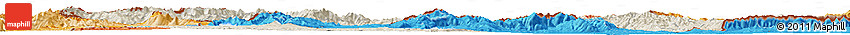 Shaded Relief Horizon Map of Macedonia, political shades outside