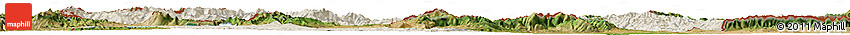 Shaded Relief Horizon Map of Macedonia, satellite outside
