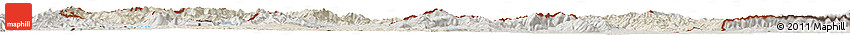 Shaded Relief Horizon Map of Macedonia, semi-desaturated