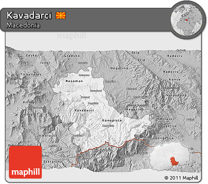 Gray 3D Map of Kavadarci