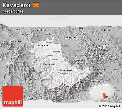 Gray 3D Map of Kavadarci