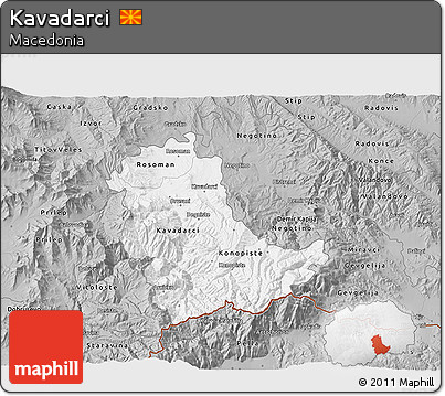 Gray 3D Map of Kavadarci