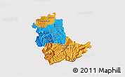 Political 3D Map of Kavadarci, cropped outside