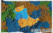 Political 3D Map of Kavadarci, darken