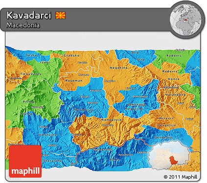 Political 3D Map of Kavadarci