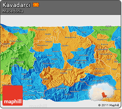 Political 3D Map of Kavadarci