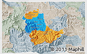 Political 3D Map of Kavadarci, lighten, semi-desaturated
