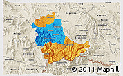 Political 3D Map of Kavadarci, shaded relief outside