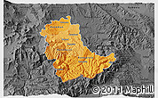 Political Shades 3D Map of Kavadarci, darken, desaturated