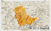 Political Shades 3D Map of Kavadarci, shaded relief outside