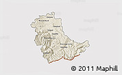 Shaded Relief 3D Map of Kavadarci, cropped outside
