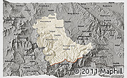 Shaded Relief 3D Map of Kavadarci, darken, semi-desaturated