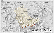 Shaded Relief 3D Map of Kavadarci, desaturated