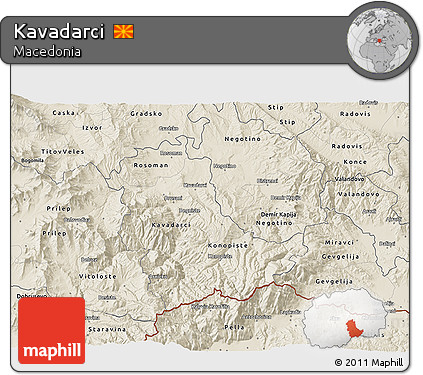 Shaded Relief 3D Map of Kavadarci