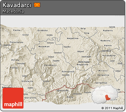 Shaded Relief 3D Map of Kavadarci
