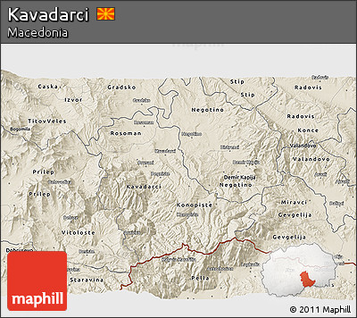 Shaded Relief 3D Map of Kavadarci