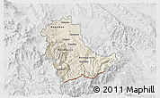Shaded Relief 3D Map of Kavadarci, lighten, desaturated