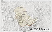 Shaded Relief 3D Map of Kavadarci, lighten, semi-desaturated