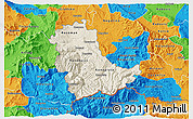 Shaded Relief 3D Map of Kavadarci, political outside