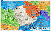 Shaded Relief 3D Map of Kavadarci, political shades outside