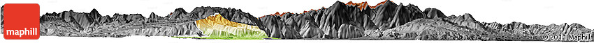 Physical Horizon Map of Kavadarci, darken, desaturated