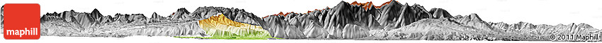 Physical Horizon Map of Kavadarci, desaturated