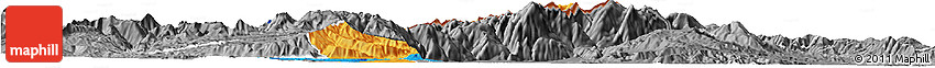 Political Horizon Map of Kavadarci, desaturated