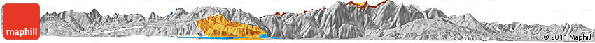Political Horizon Map of Kavadarci, lighten, desaturated