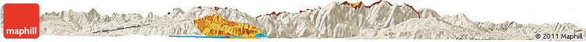 Political Horizon Map of Kavadarci, shaded relief outside
