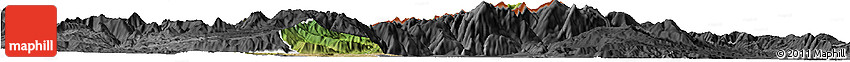 Satellite Horizon Map of Kavadarci, darken, desaturated