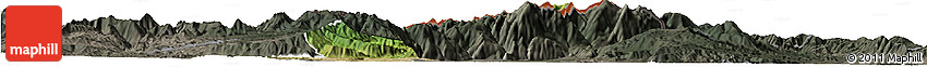 Satellite Horizon Map of Kavadarci, darken, semi-desaturated