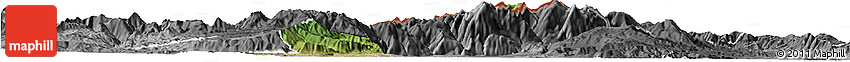 Satellite Horizon Map of Kavadarci, desaturated