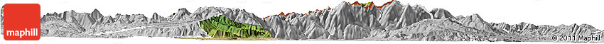 Satellite Horizon Map of Kavadarci, lighten, desaturated