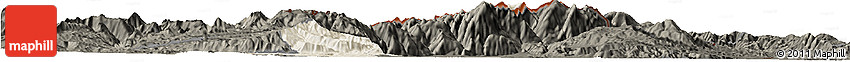 Shaded Relief Horizon Map of Kavadarci, darken