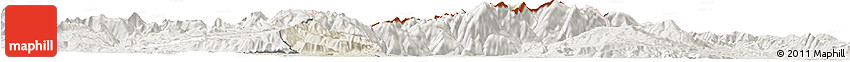 Shaded Relief Horizon Map of Kavadarci, lighten