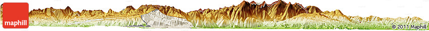 Shaded Relief Horizon Map of Kavadarci, physical outside