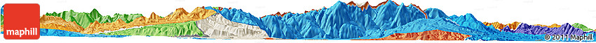 Shaded Relief Horizon Map of Kavadarci, political shades outside