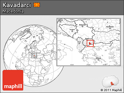Blank Location Map of Kavadarci, within the entire country